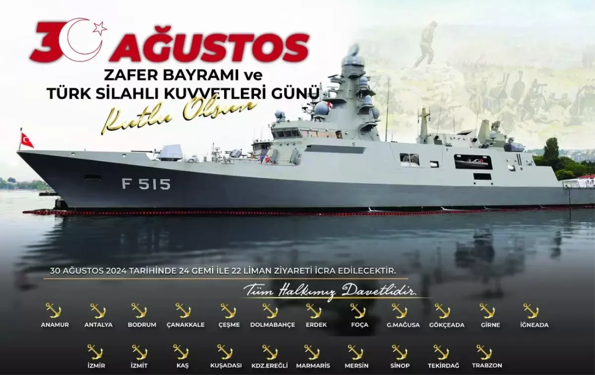 30 Ağustos Zafer Bayramı’nda Deniz Kuvvetleri gemileri vatandaşların ziyaretine açılıyor